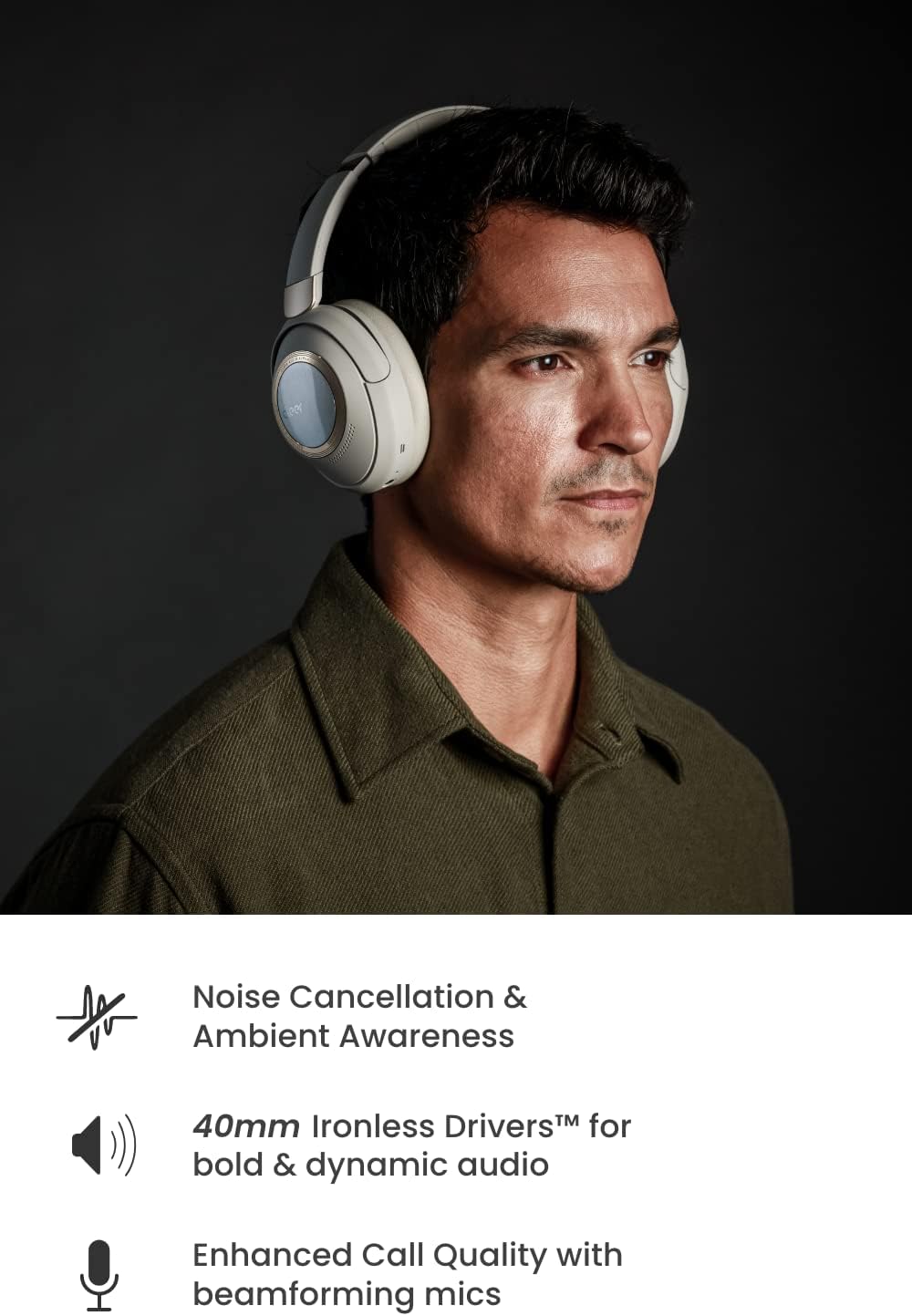 Cleer Audio Alpha Adaptive Active Noise Canceling Bluetooth Headphones