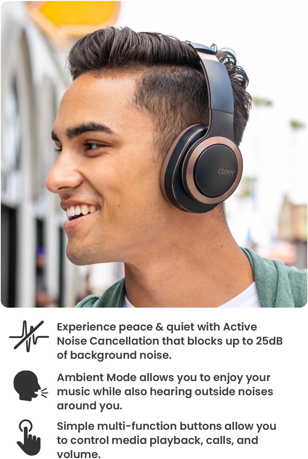 Cleer Enduro Active Noise cancelling Wireless Over-the-Ear Headphones