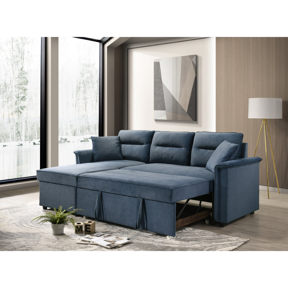 Delmar Chaise Sofa with Storage by Best Home - Blue