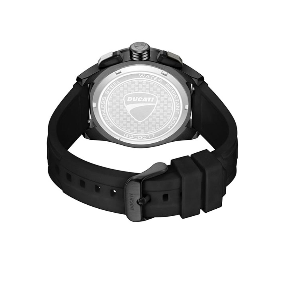Ducati Men's 44mm Chronograph Strap Watch - Black Dial