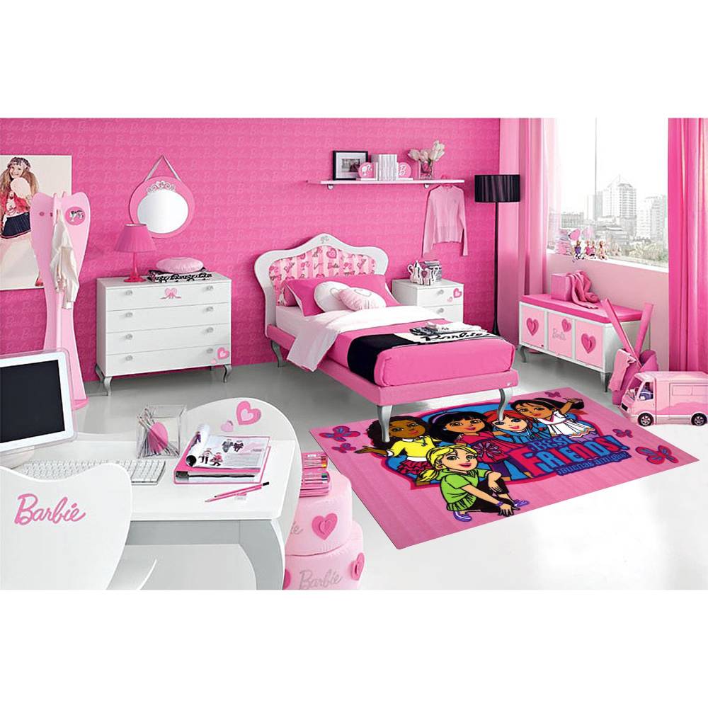 L.A Rugs Dora Best Friends Rectangular Area Rug - Pink