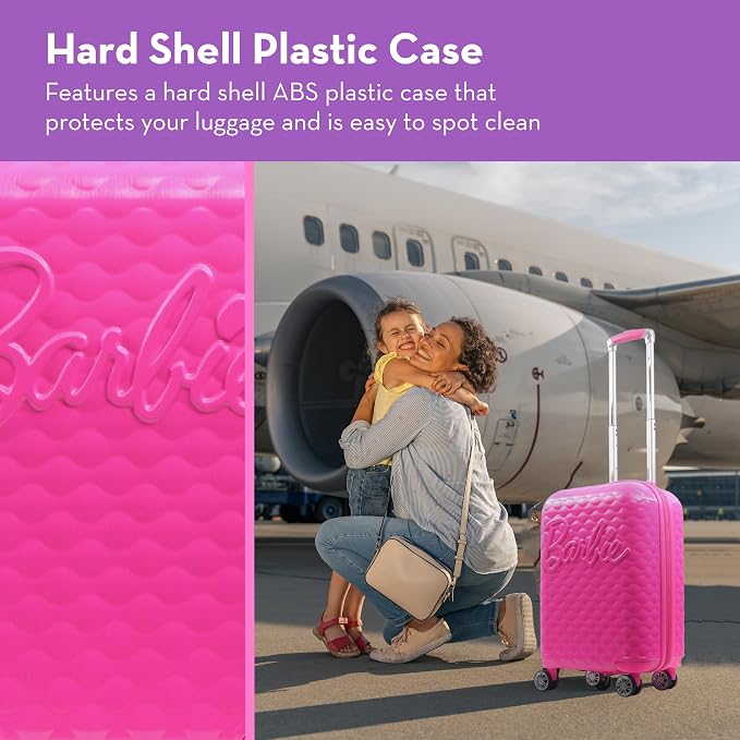 Ful Matel Barbie 22.5" 3D Quilted Carry-On Luggage - Pink