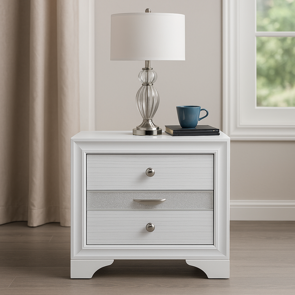 Alfred 28" Nightstand with 2-Drawers by Best Home - White