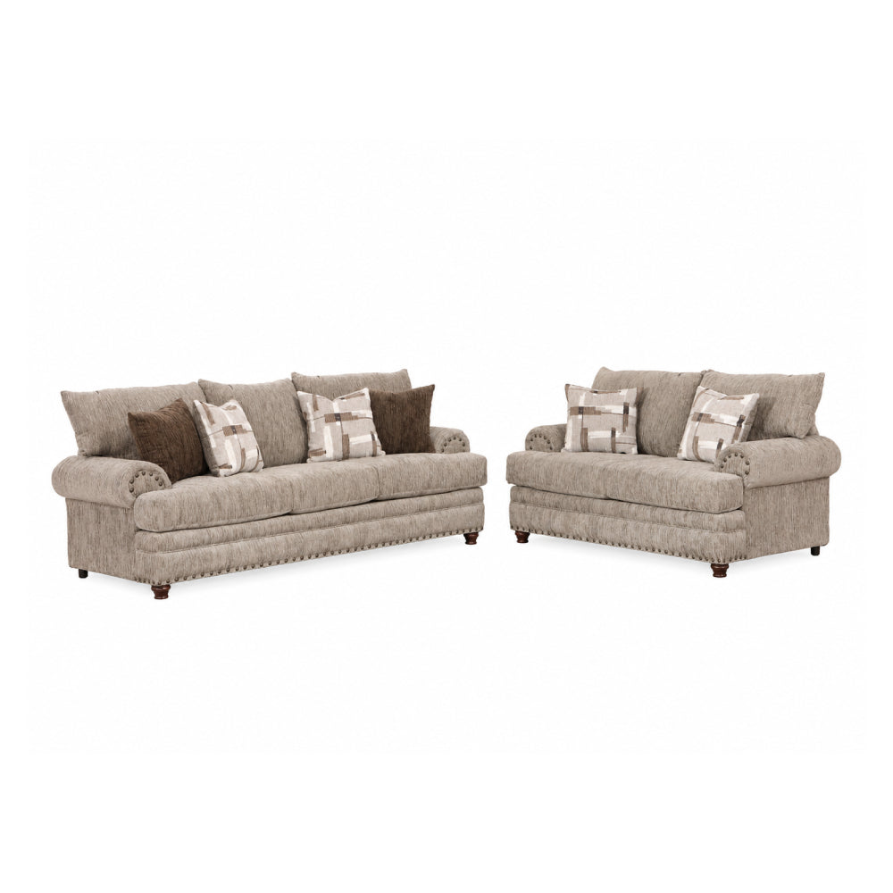 Florence 40" Sofa and Loveseat by Arely Furniture - Brown