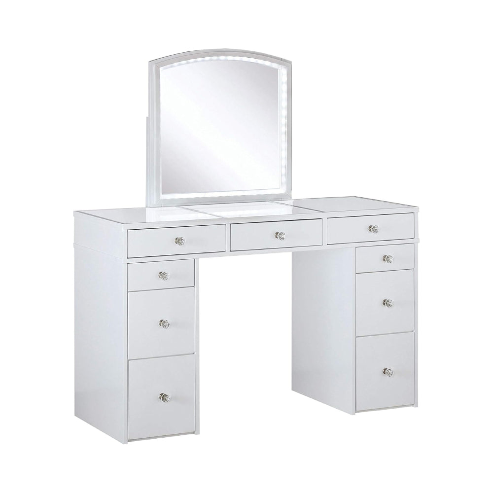 Louise Vanity Set with Stool by Furniture of America - White