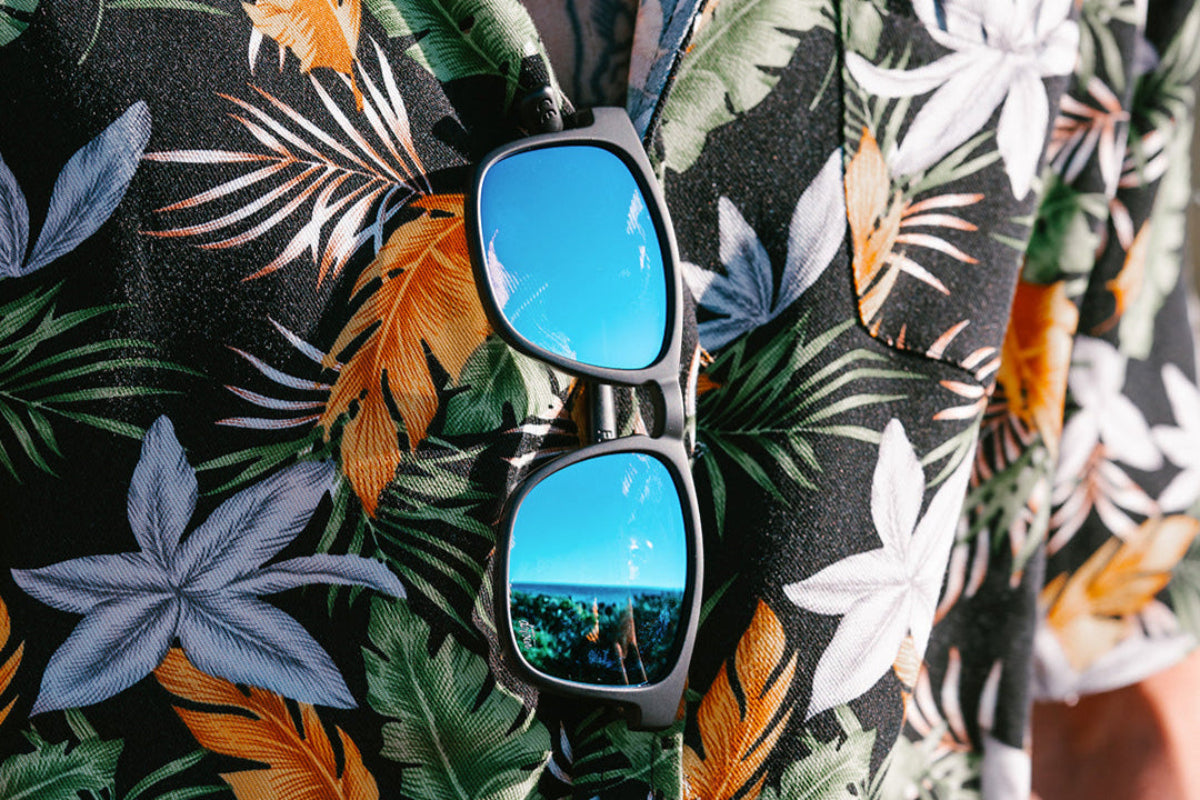 Floaties XL - Matte Black - Electric Blue Lens Polarized