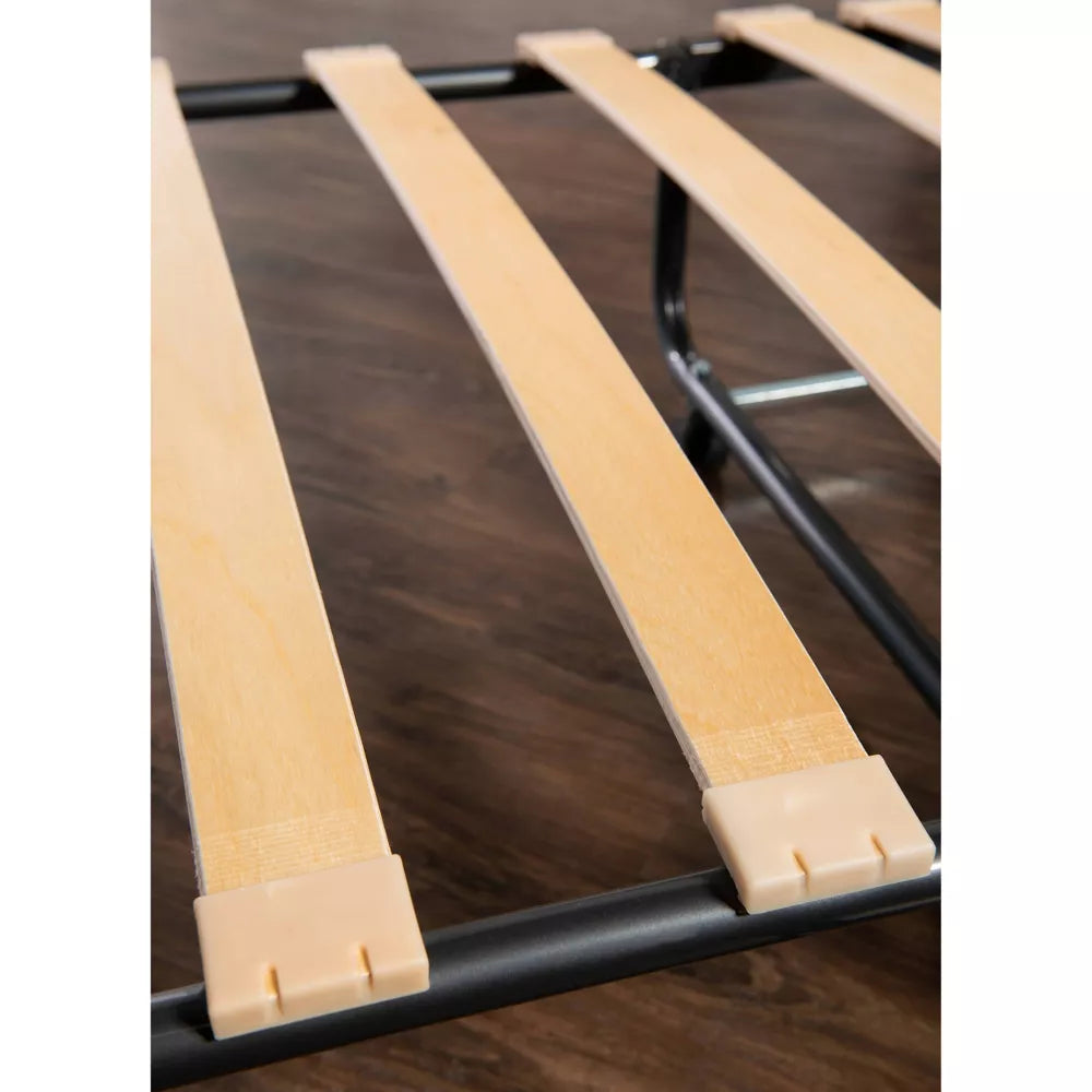 4" Twin Mattress Metal Frame Roma Rollaway Folding Guest Bed by Linon