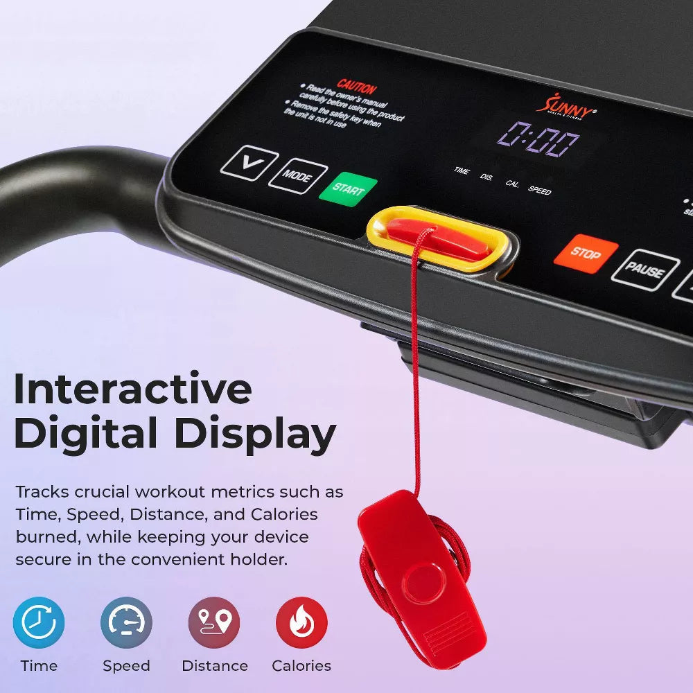 Sunny Health & Fitness SF-T7610SMART Compact Motorized Smart Treadmill