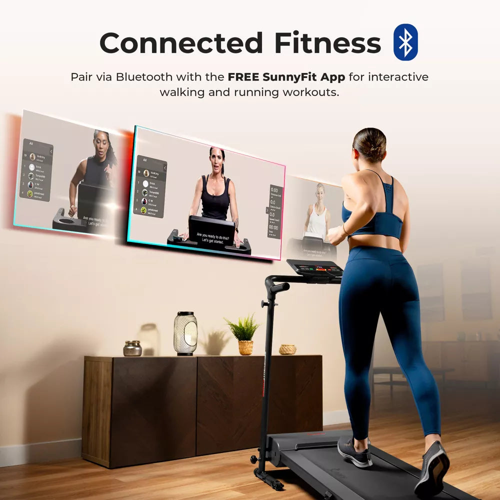 Sunny Health & Fitness SF-T7610SMART Compact Motorized Smart Treadmill
