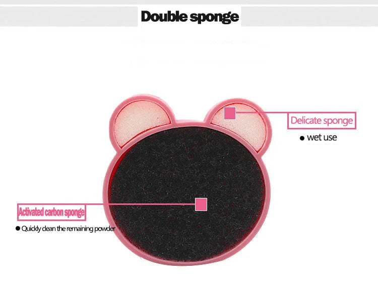 Bear Heart-Shaped Silicone Makeup Brush Cleaner Pad Tool
