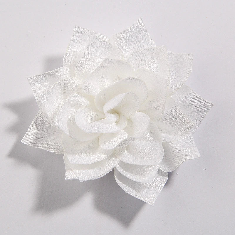 50PCS 7.5CM 2.95 Inch Fashion Lotus Satin Hair Flowers for DIY Headbands and Wedding Decor