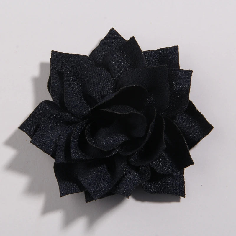 50PCS 7.5CM 2.95 Inch Fashion Lotus Satin Hair Flowers for DIY Headbands and Wedding Decor