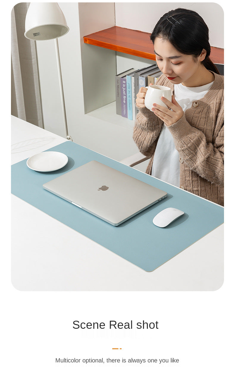 White Mousepad Large Gaming Desk Mat Waterproof Non-Slip PU Suede