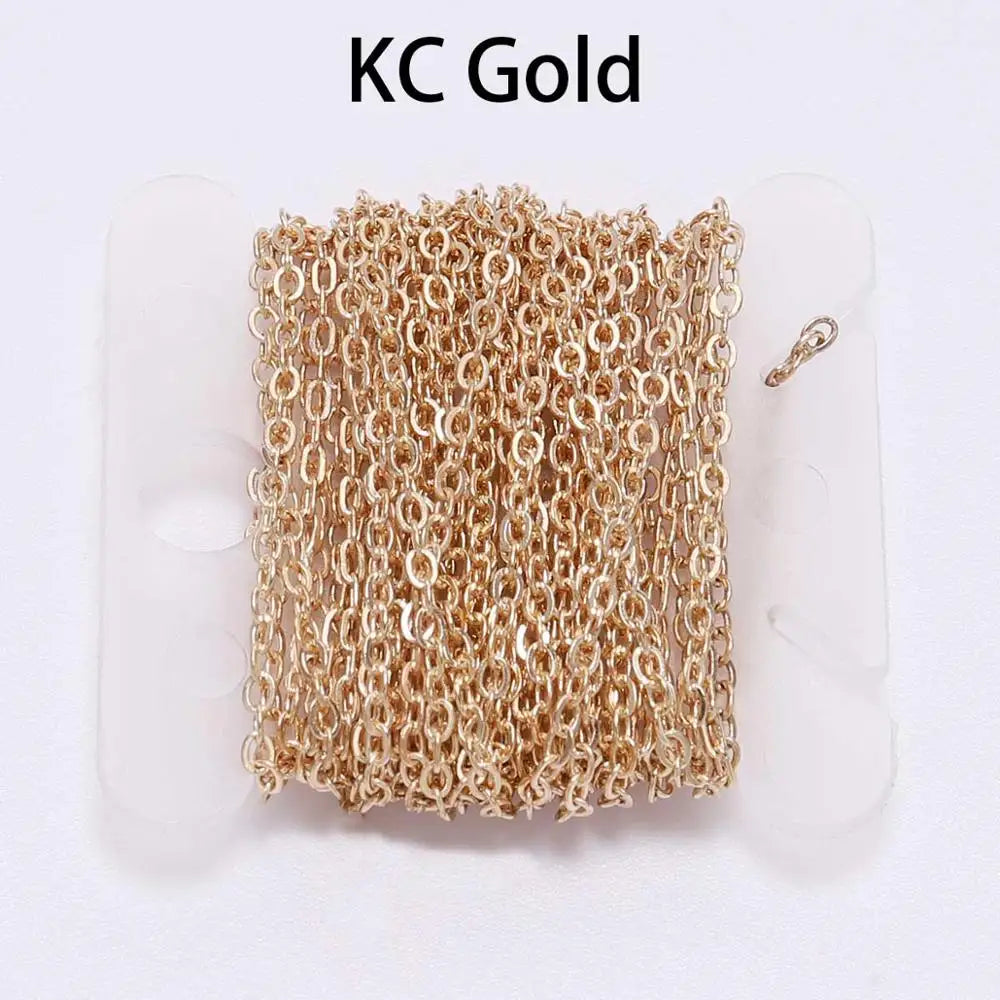5 M/Lot Gold Bronze Plated Necklace Chain for DIY Jewelry