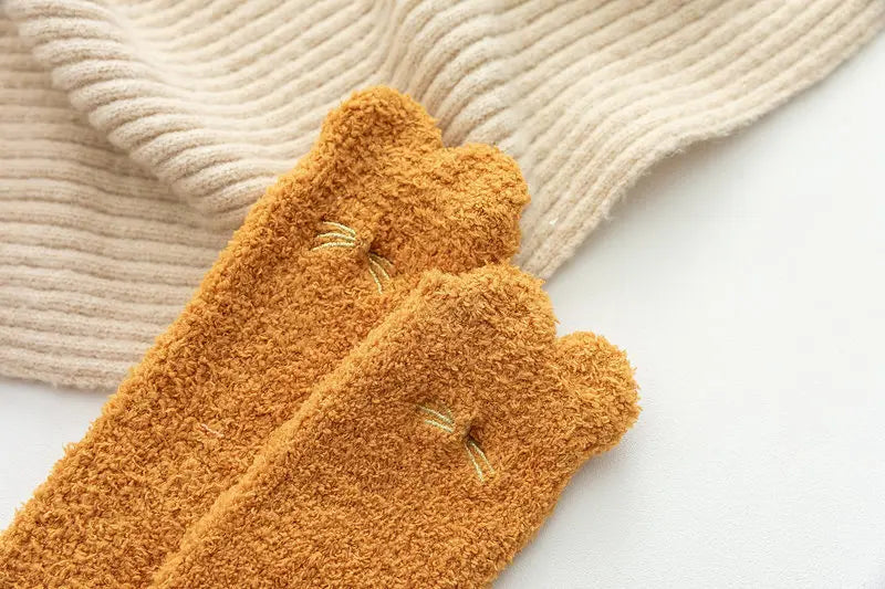 Socks Women Thicken Warm Cute Cat Paw Colorful Winter Sox