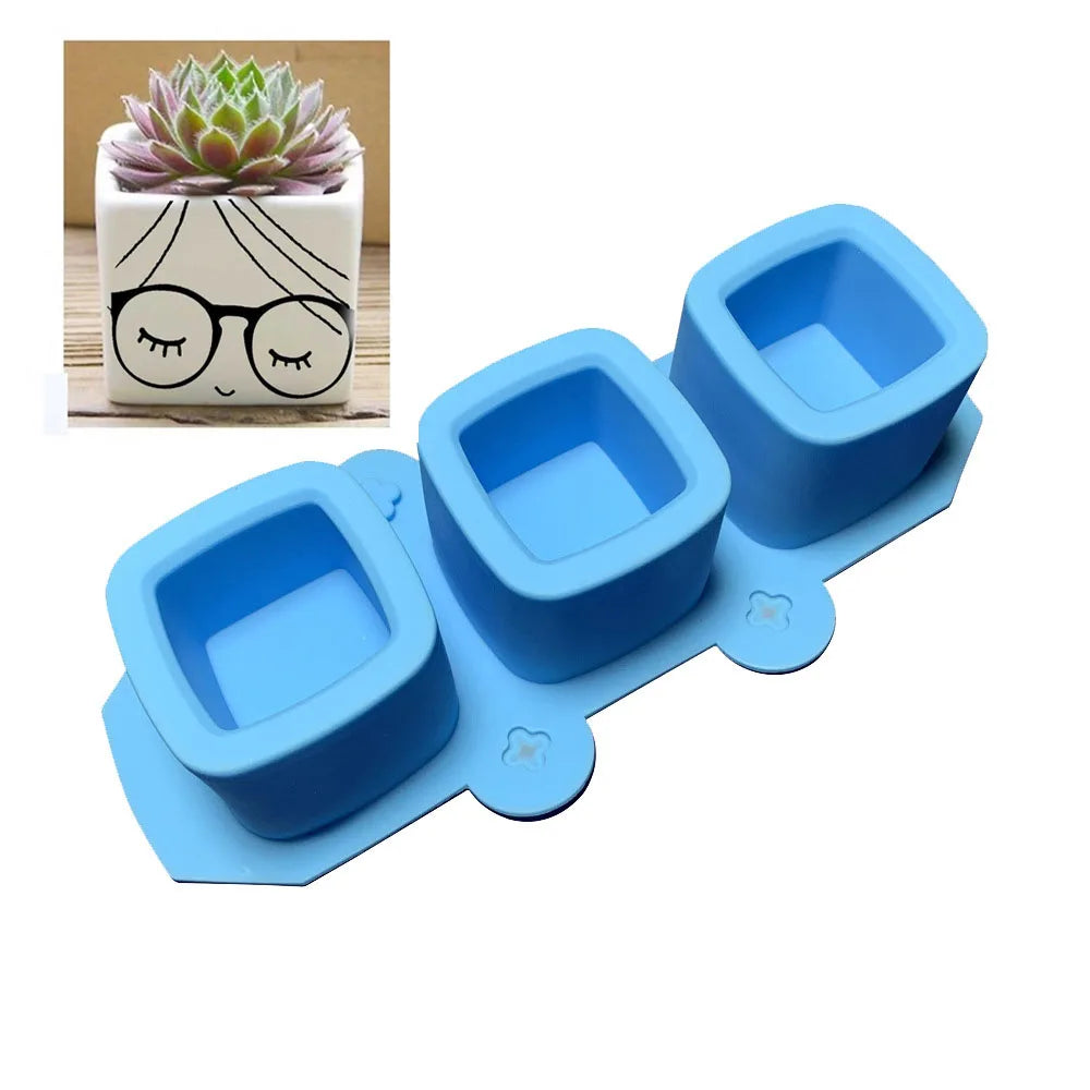 Square Silicone Flowerpot Mold for DIY Concrete Planters