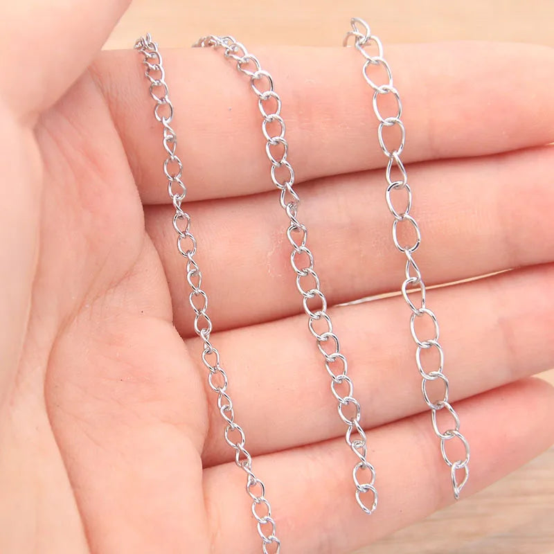 5 Meters/Lot 3 Size Stainless Steel Polishing Necklace Chains