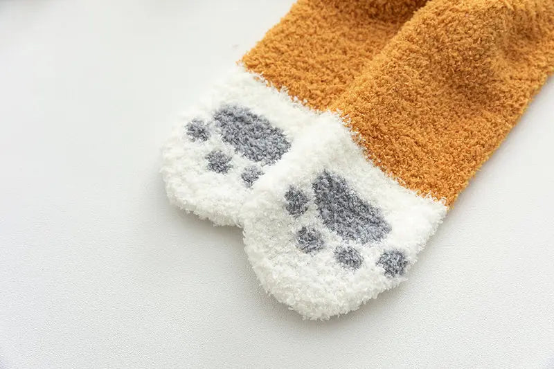 Socks Women Thicken Warm Cute Cat Paw Colorful Winter Sox