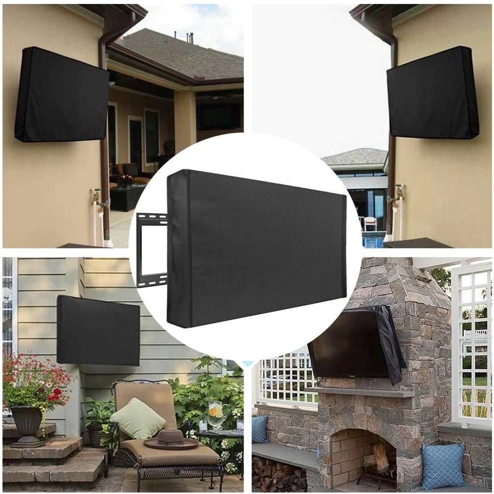 Grey Outdoor TV Screen Cover Weatherproof Universal Protector for 22 to 65 Inch LCD Televisions Dustproof and Waterproof Case