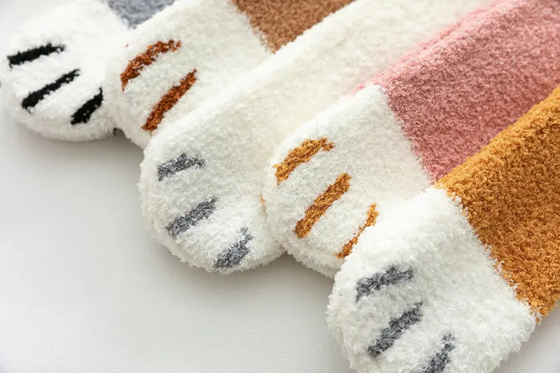 Socks Women Thicken Warm Cute Cat Paw Colorful Winter Sox