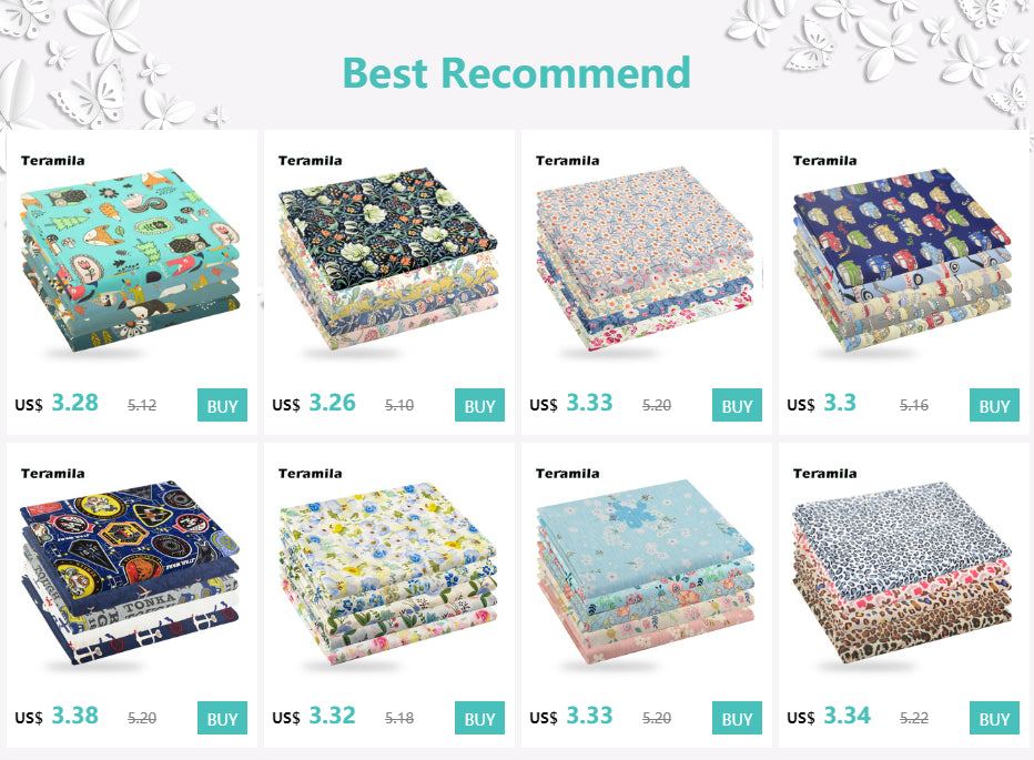 Teramila 8/32/50PCS Classic Solid Cotton Fat Quarter Fabric