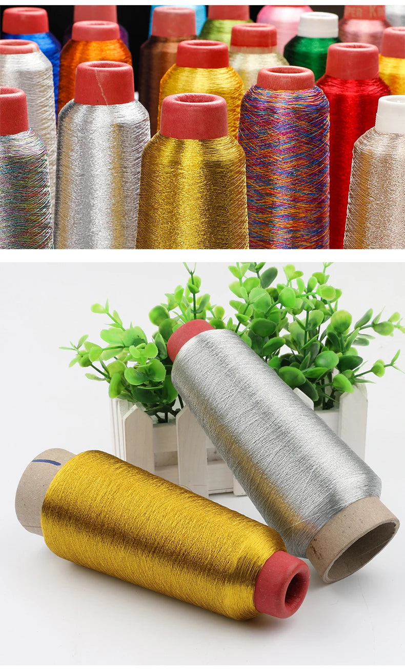 Colorful Computer Embroidery Cross Stitch DIY Bright Silk Metallic Yarn 3200M