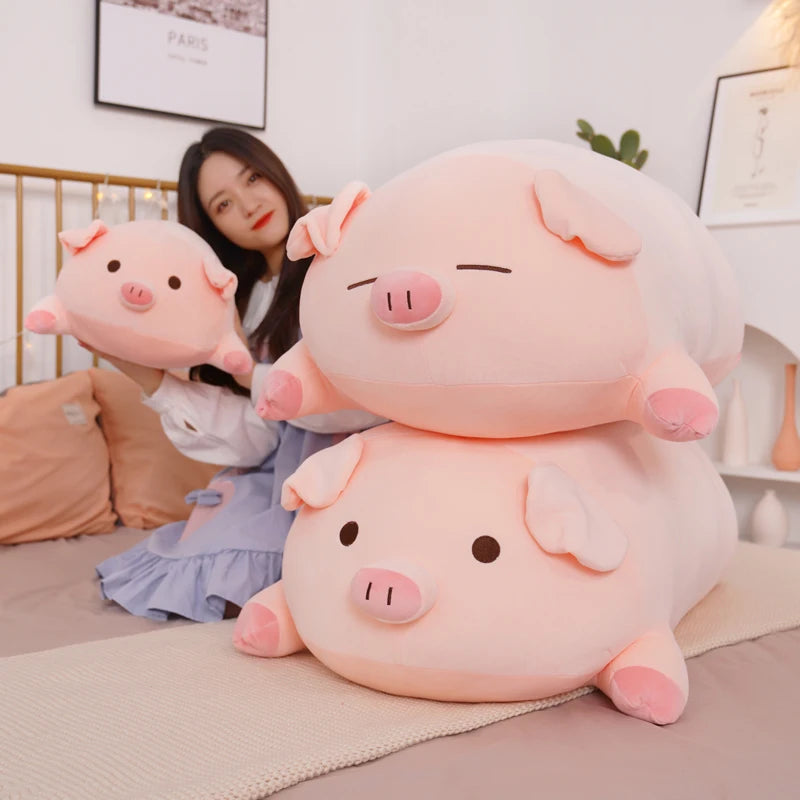 Squish Pig Stuffed Doll Plush Piggy Toy Soft Pillow Cushion for Kids and Babies Available in 40cm 50cm 60cm 80cm