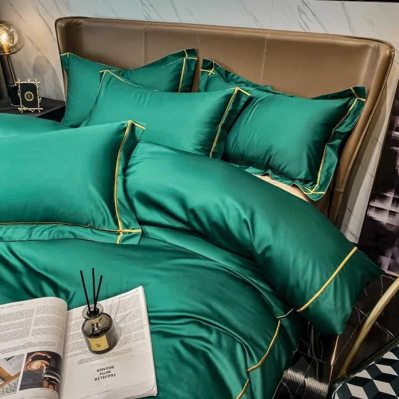 White Gray Egyptian Cotton Hotel Duvet Cover Set 600TC Silky Soft Bedding Set