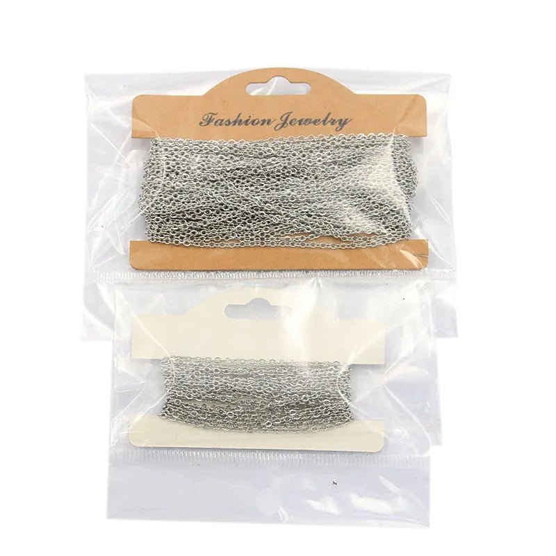 5 Meters/Lot 3 Size Stainless Steel Polishing Necklace Chains