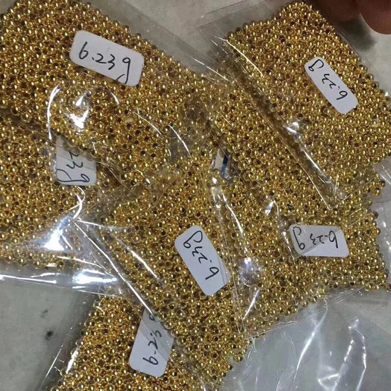 Genuine 18k Gold Beads DIY Jewelry Making Kits High Polished Au750 Gold Beads for Bracelets Necklaces Anklets and Earrings