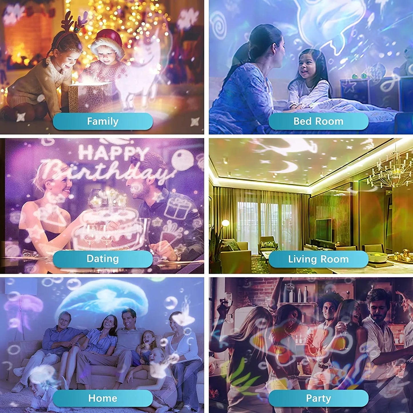 Ocean Light Projector for Bedroom 3D Star Galaxy Lamp