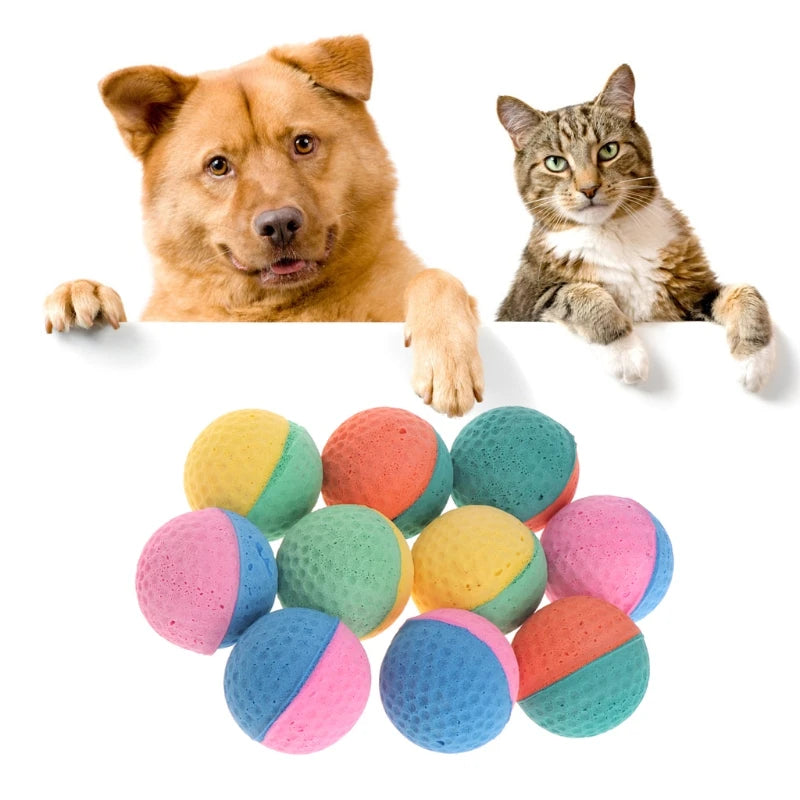 10PCS Colorful Pet Ball Interactive Chewing Fetching Toy