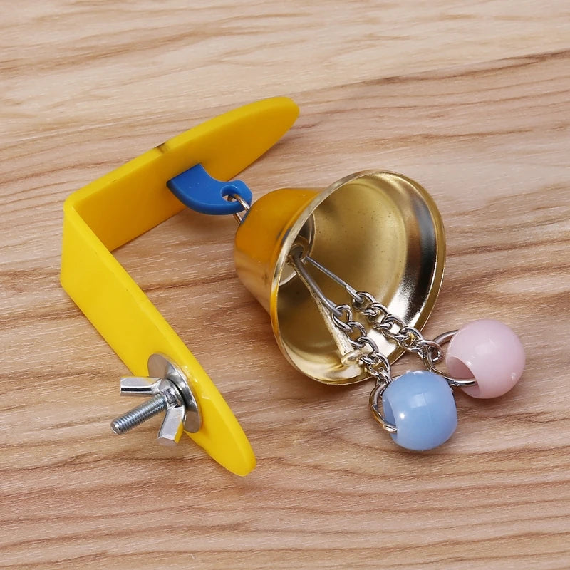 Parrot Bell Toys Birds Chewing Hanging Cage Bite Accessories Parakeet Beads Play