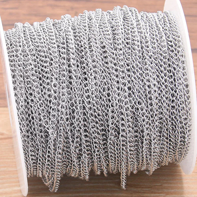 5 Meters/Lot 3 Size Stainless Steel Polishing Necklace Chains