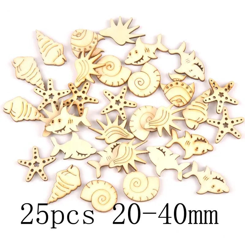Mixed Leaf Animal Butterfly Chips Wooden Cutouts Craft Embellishments mt2520