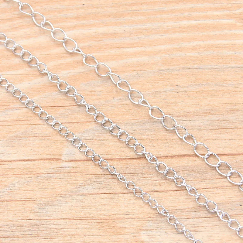5 Meters/Lot 3 Size Stainless Steel Polishing Necklace Chains