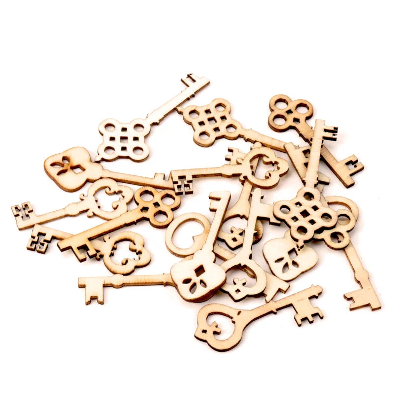 Handmade Wooden Animal Leaves Painting Scrapbooking DIY Accessories