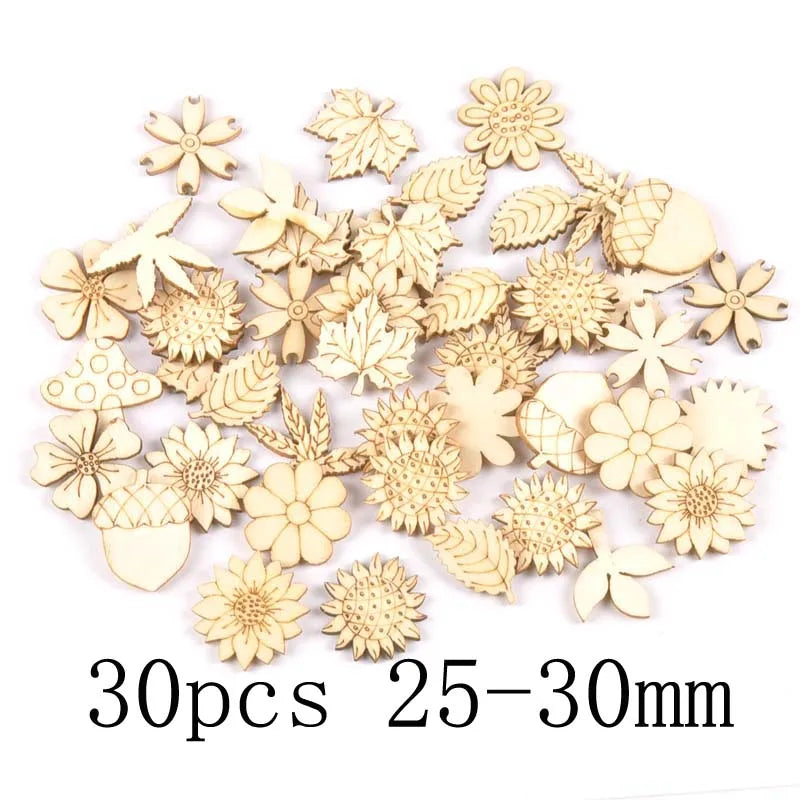 Mixed Leaf Animal Butterfly Chips Wooden Cutouts Craft Embellishments mt2520