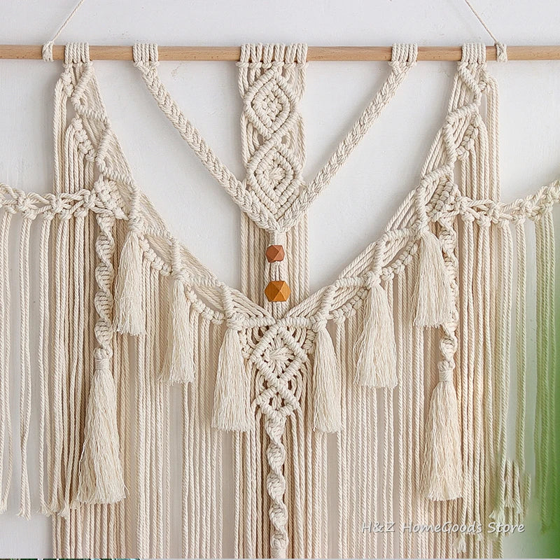 Big Macrame Wall Hanging Tapestry With Tassels For Boho Decor