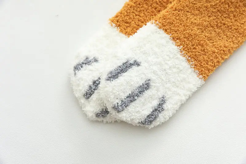 Socks Women Thicken Warm Cute Cat Paw Colorful Winter Sox