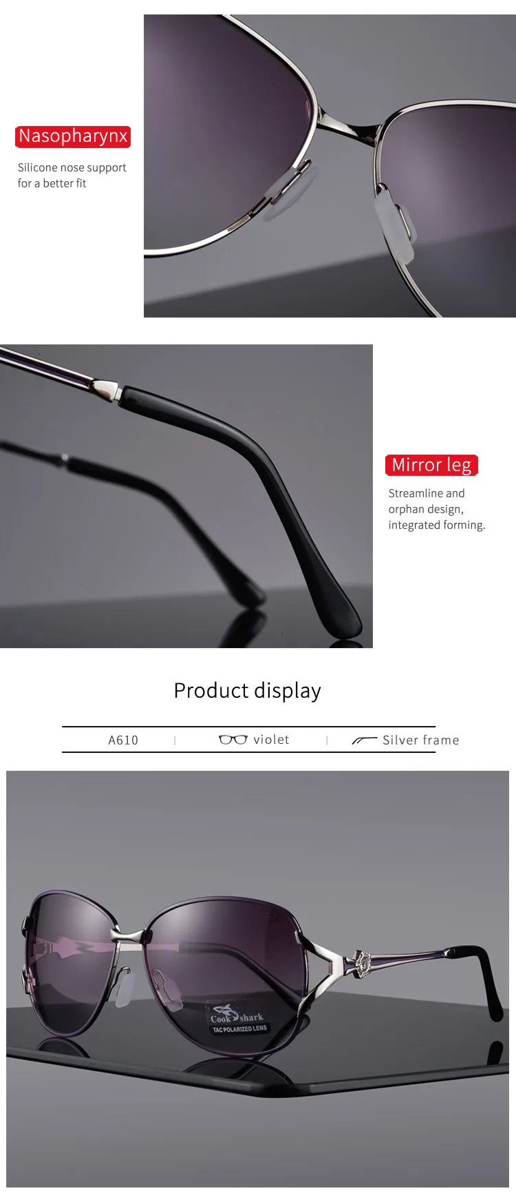 Cook Shark New 2020 Ladies Polarized Sunglasses Classic