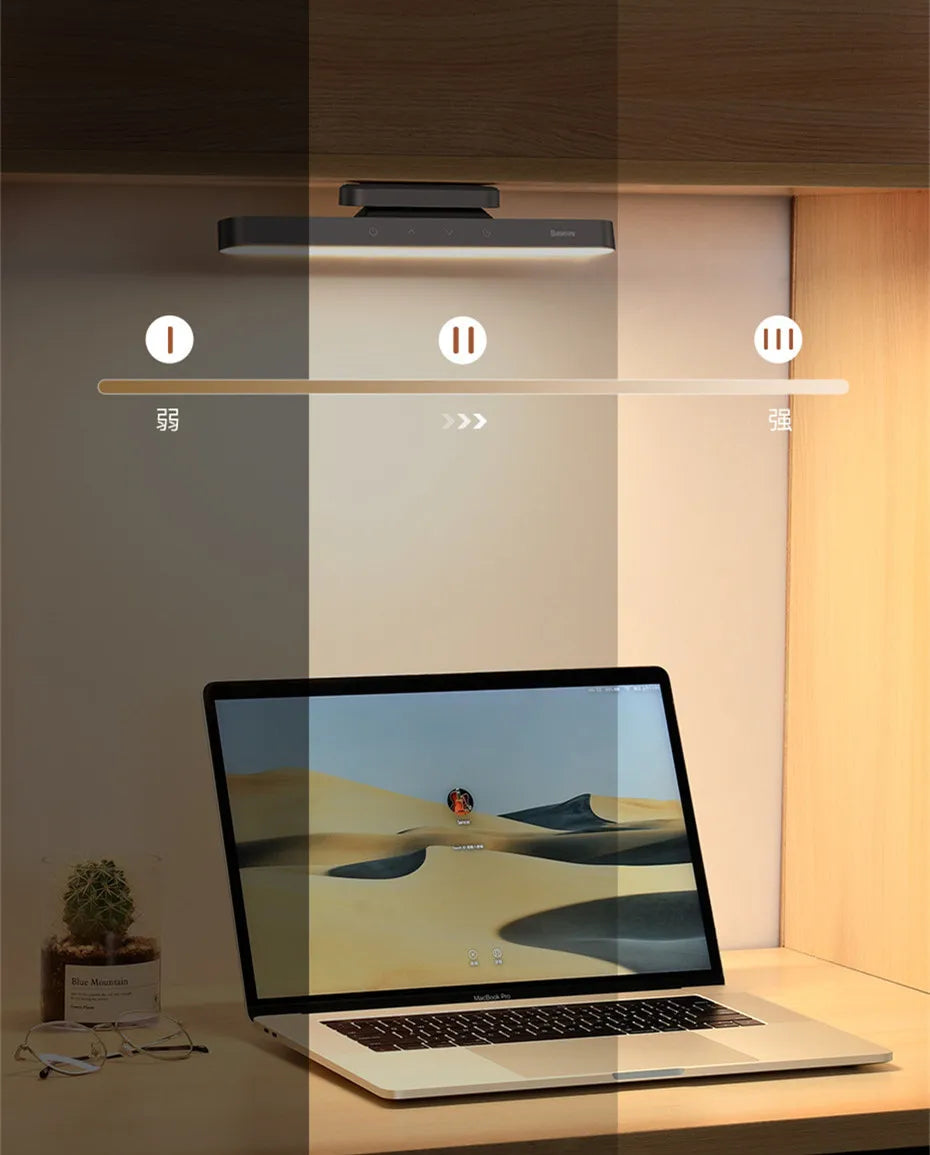 Baseus Rechargeable Magnetic LED Table Lamp with Stepless Dimming for Cabinet Bedroom and Kitchen Use