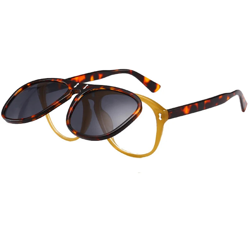 ALOZ MICC New Fashion Flip Sunglasses Unique Oversized Square Eyeglasses Q344