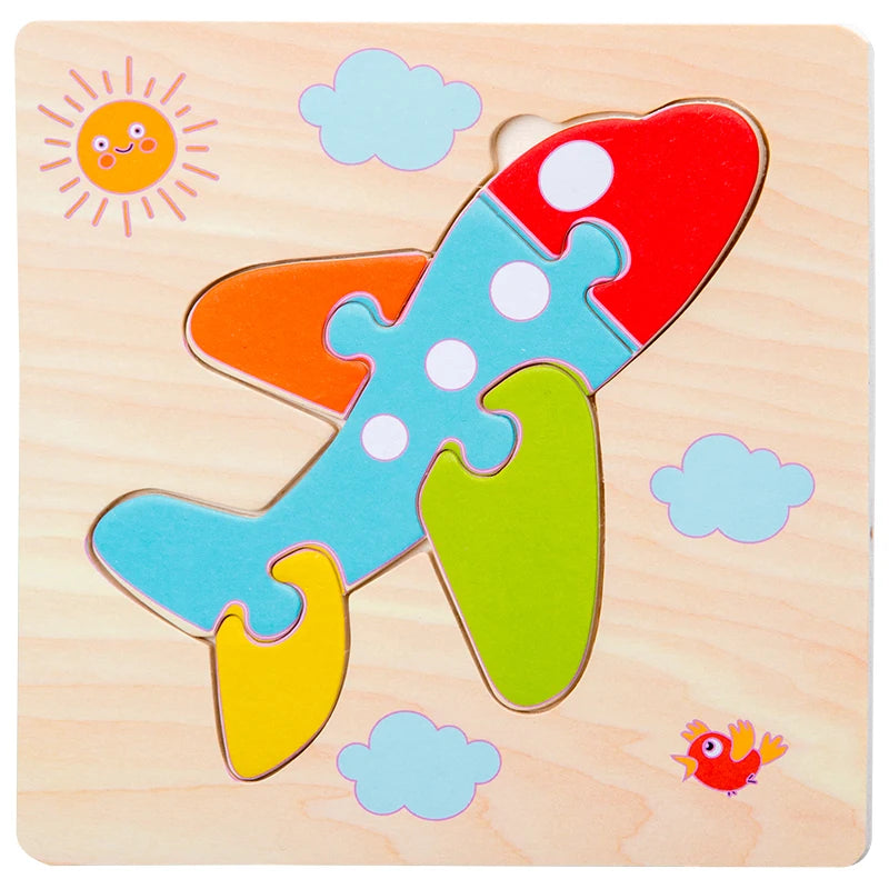 Baby Wooden 3D Puzzles Tangram Shapes For Learning Fun