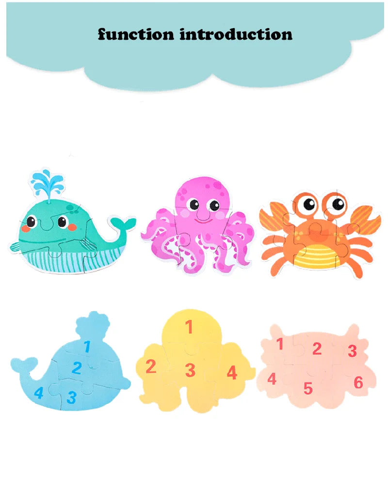 Baby Puzzle Montessori Educational Toys 3D Wooden Puzzles for Kids 2-4 Years