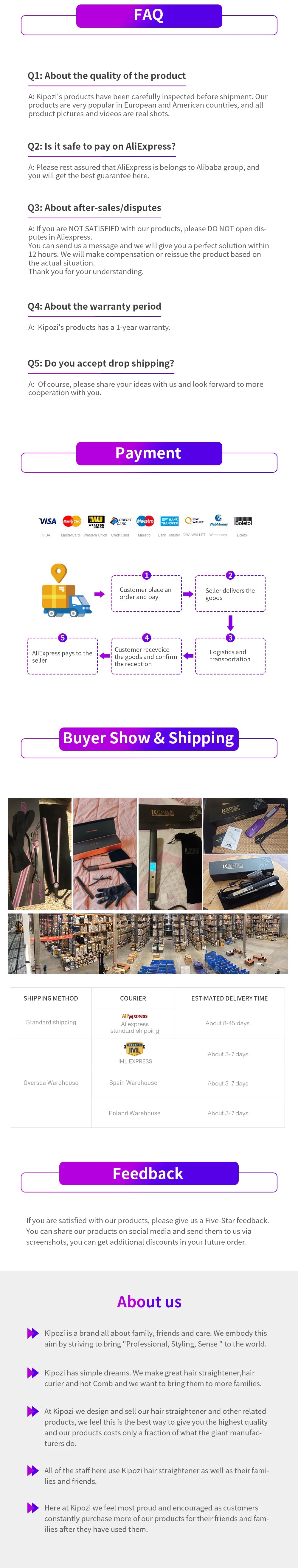 KIPOZI Professional Curling Iron 5-in-1 Hair Tools for Women