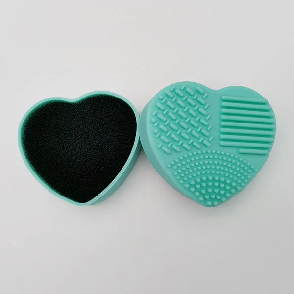 Bear Heart-Shaped Silicone Makeup Brush Cleaner Pad Tool