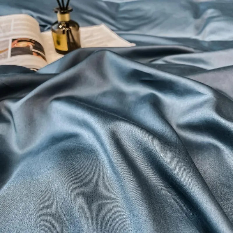 White Gray Egyptian Cotton Hotel Duvet Cover Set 600TC Silky Soft Bedding Set