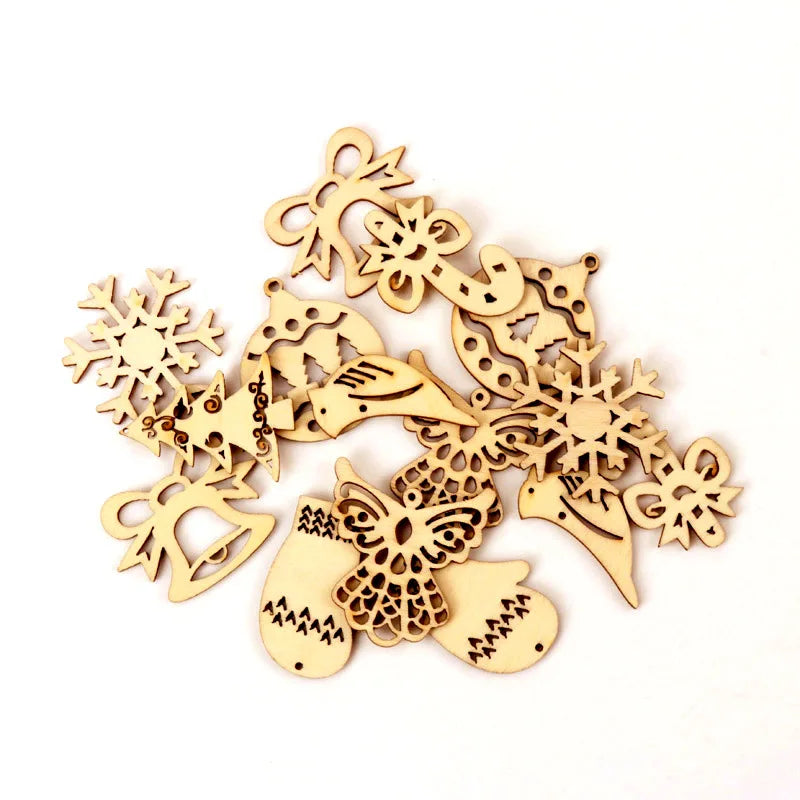 Handmade Wooden Animal Leaves Painting Scrapbooking DIY Accessories