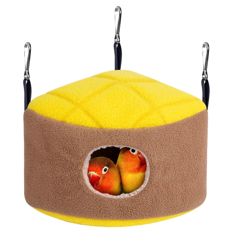 Warm Bird Nest Winter House Snuggle Hut Hanging Hammock Cage Accessories Plush Hideaway for Gerbil Small Parrot Parakeet Cockati